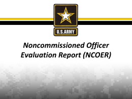 Noncommissioned Officer Evaluation Report (NCOER)