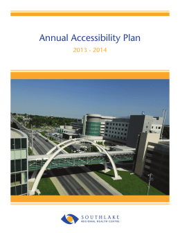 Annual Accessibility Plan - Southlake Regional Health Centre
