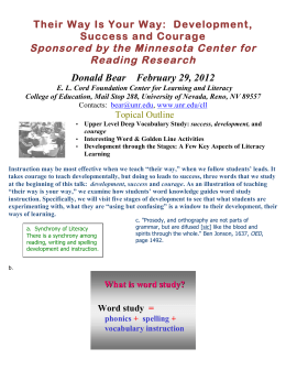 Sponsored by the Minnesota Center for Reading Research