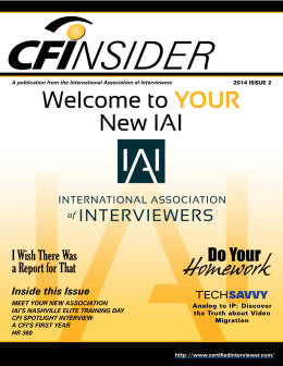 CFInsider 2014 Issue 2 - International Association of Interviewers