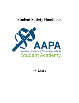 Student Society Handbook - American Academy of Physician