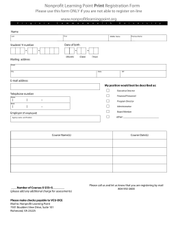 Nonprofit Learning Point Print Registration Form