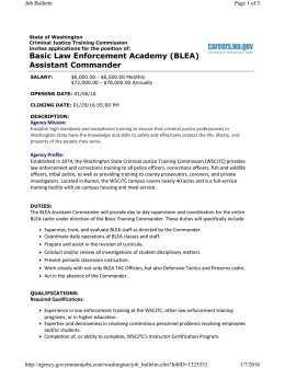 Basic Law Enforcement Academy (BLEA) Assistant