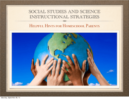 SOCIAL STUDIES AND SCIENCE INSTRUCTIONAL STRATEGIES