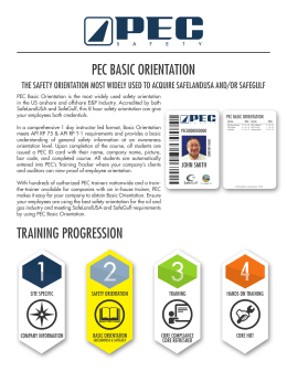 pec basic orientation training progression
