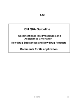 ICH Q6A Guideline