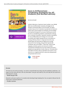 Book // Dare to Differentiate: Vocabulary Strategies for All Students