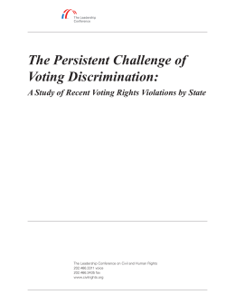 The Persistent Challenge of Voting Discrimination