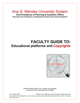 FACULTY GUIDE TO: Educational platforms and Copyrights