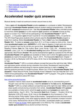 Accelerated reader quiz answers
