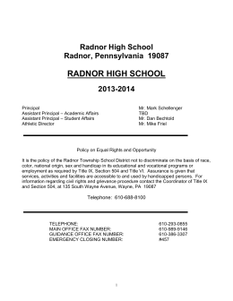 Radnor High School - Radnor Township School District