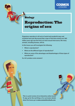 Reproduction: The origins of sex