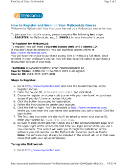 How to Register and Enroll in Your MyEconLab Course