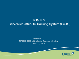 PJM EIS Generation Attribute Tracking System (GATS)