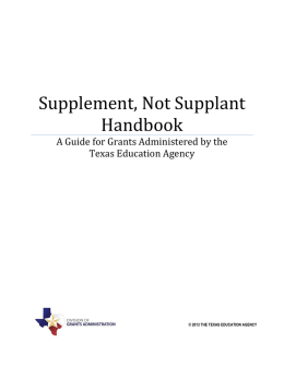 Supplement, Not Supplant Handbook