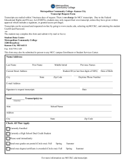 Transcript Request Form - Metropolitan Community College