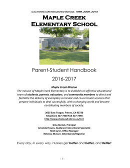 2016-17 Parent Handbook - Maple Creek Elementary School