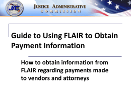 Guide to Using FLAIR to Obtain Payment Information