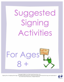 Signing Activities For Ages 8-100