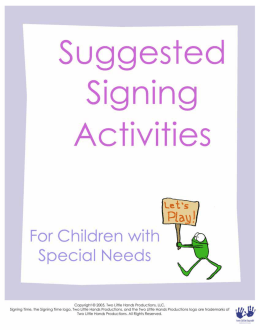 Signing activities for children with special needs