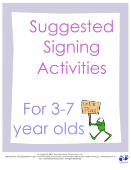 Signing Activities For Ages 3-7