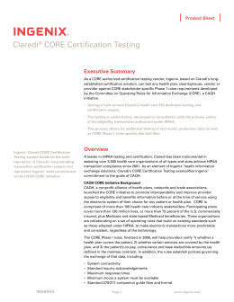 Claredi® CORE Certification Testing