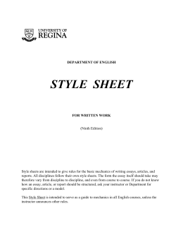style sheet - University of Regina