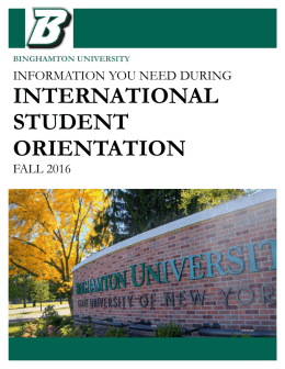 Orientation Packet - Binghamton University