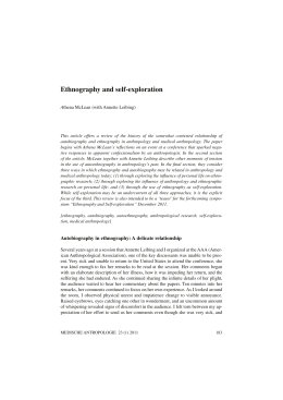 Ethnography and self