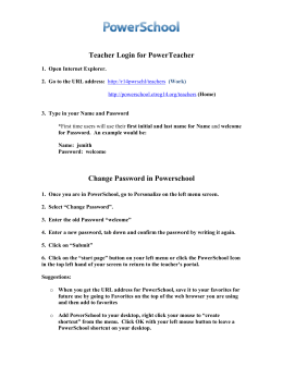Teacher Login for PowerTeacher Change Password in Powerschool