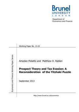 Prospect Theory and Tax Evasion