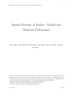 Spatial Diversity in Radars - Models and Detection