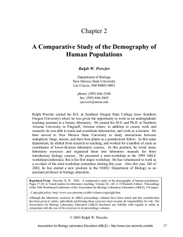 A Comparative Study of the Demography of Human Populations