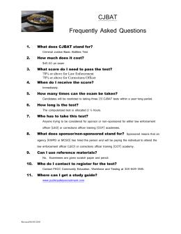 CJBAT Frequently Asked Questions