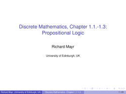Discrete Mathematics, Chapter 1.1.