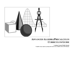advanced algebra/precalculus curriculum guide