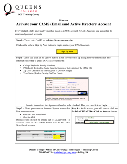 Activate your CAMS (Email) and Active Directory