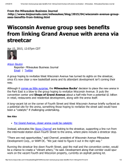 Wisconsin Avenue group sees benefits from linking Grand Avenue