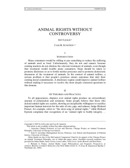 Animal Rights Without Controversy