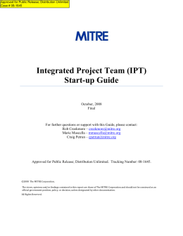 Integrated Project Team (IPT) Start-up Guide
