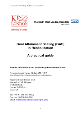 Goal Attainment Scaling (GAS) in Rehabilitation A practical guide