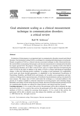 Goal attainment scaling as a clinical measurement