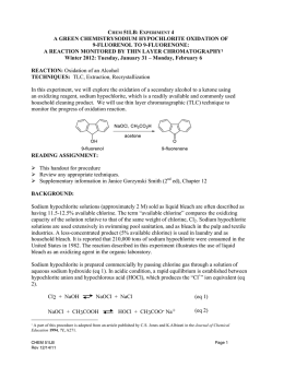 A GREEN CHEMISTRYSODIUM HYPOCHLORITE OXIDATION OF 9