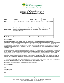Society of Women Engineers FY08 Motion Submission Form