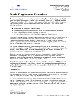 Grade Forgiveness Procedure - Spokane Falls Community College!