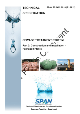 Technical Specification for Wastewater Treatment System