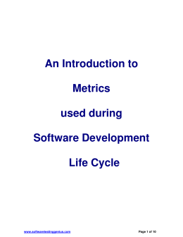 An Introduction to Metrics used during SDLC