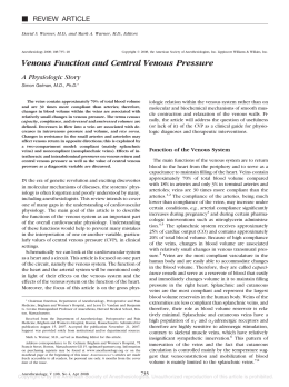 Venous Function and Central Venous Pressure