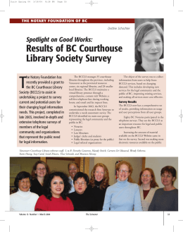 Results of BC Courthouse Library Society Survey
