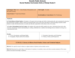Roselle Public Schools Social Studies Curriculum Units of Study